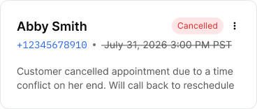 Cancelled appointment